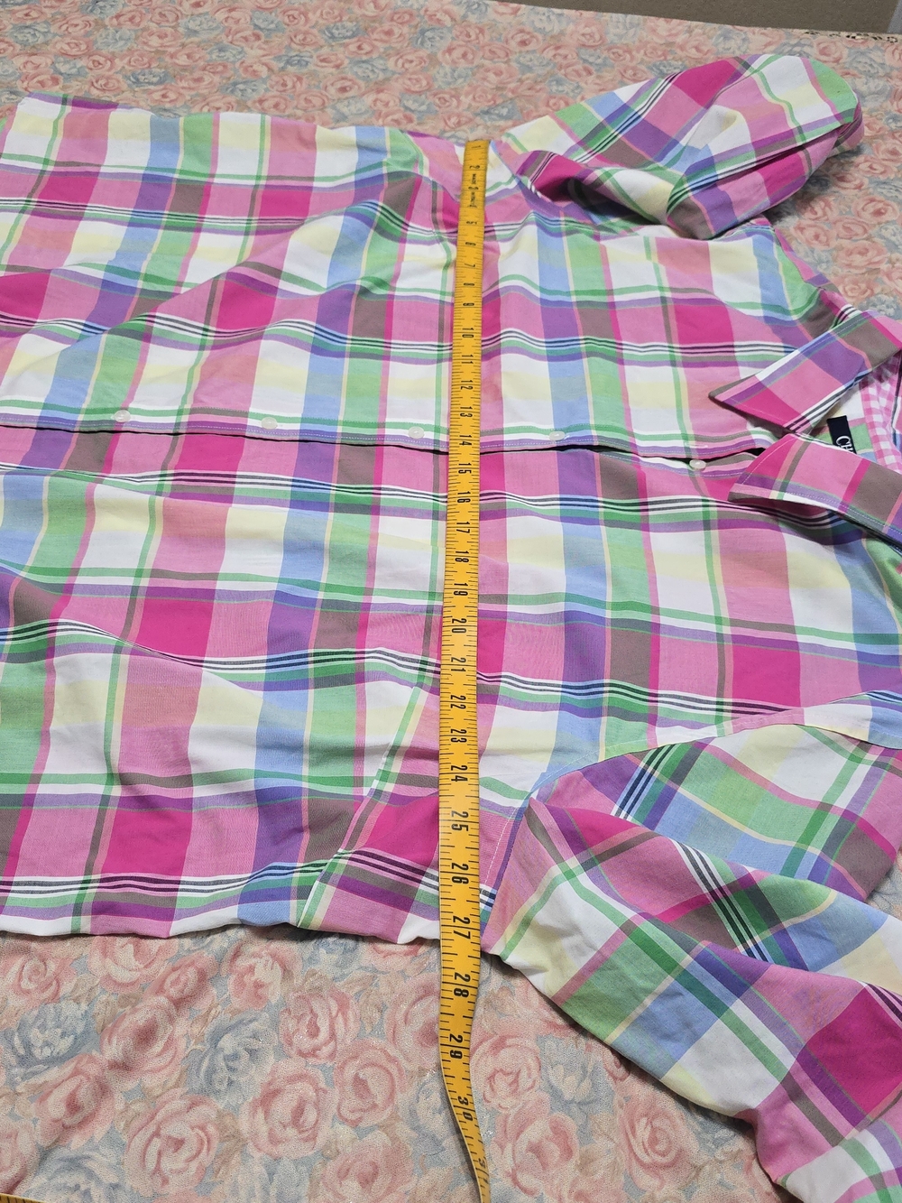 Women's Pink Multi-Color Plaid Button-Up Shirt - Picture 5 of 9